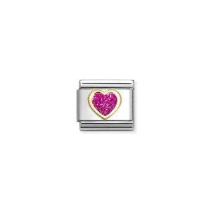 Nomination Composable Classic Glitter Symbols Charm – Fuchsia Heart