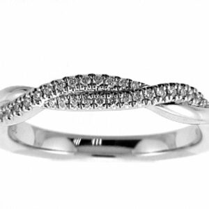 14K white gold diamond band 30 RBC .13CT
