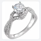 14k white engagement ring; Semi-set; 06.50 mm; 1/3CTW Diamond Open Twist Semi mount