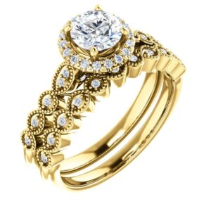 14KY Round Engagement Ring Mounting