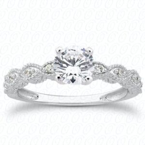 center 4mm round .20 CT diamonds