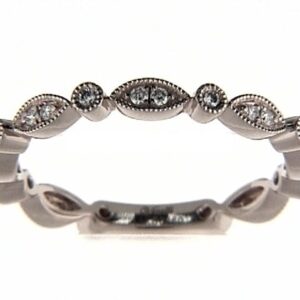 14K Rose Gold Band with 22 Natural, Round Brilliant Cut Micro Prong Set and Bezel Set Diamonds fo...