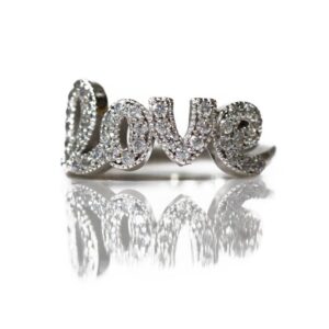 Natural Diamond Love Ring in Sterling Silver 0.60Cts