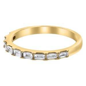 14K YG Band Containing Natural Baguette Diamonds - 0.35CTTW