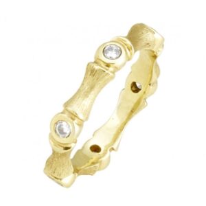 14KT YELLOW GOLD RING WITH .14PTS/ 5 DIAMONDS