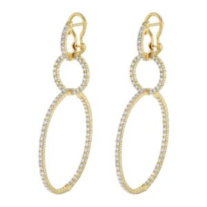 Jan's FAVORITE! 14K White Gold Triple Hoop Natural Diamond Earrings 3.0CTTW (copy)