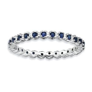 saph 2.25mm all the way around sterling silver stackable expressions created sapphire ring