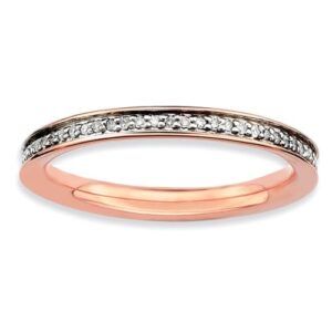 rose gold plated stackable with diamonds 2.25 mm in size 6