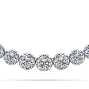 graduated natural diamond necklace in 14k white gold 1.10cts