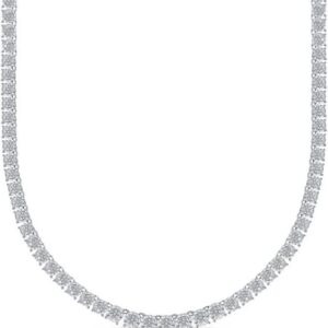 stunning 18″ 18k white gold natural diamond tennis necklace
