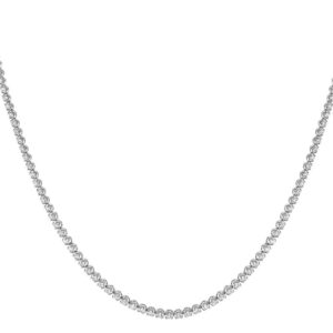 STUNNING!! 18" 14K White Gold Natural Diamond Tennis Necklace 7.60CTS