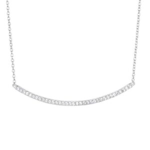 18″ sterling silver synthetic curved bar necklace