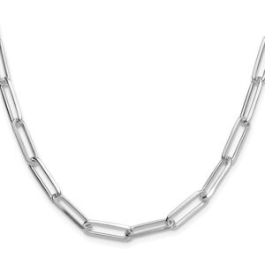 Sterling silver Rhodium-plated Polished 5.5mm Paperclip chain