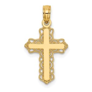 14k Budded Cross Charm