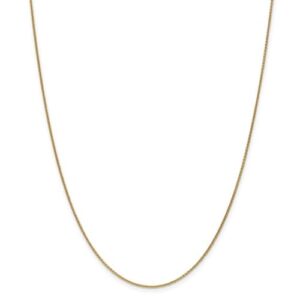 14k yellow gold 1mm round open link cable chain with lobster clasp 20 inch