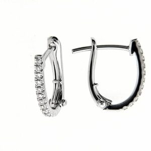 14K white gold diamond earrings 22 Round Diamonds .14CT
