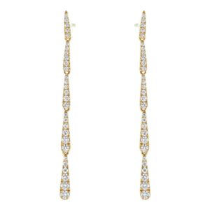 14K Yellow Gold 0.55 carats Diamonds Graduated Drop Earrings