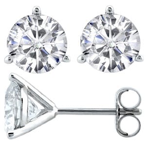 natural diamond studs set in 14k white gold 0.50cts
