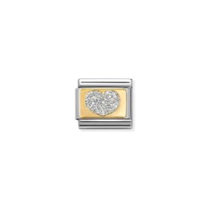 Nomination Composable Classic Charm – Silver Heart (Glitter Plates)